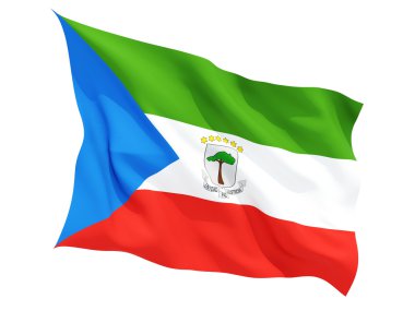 Ekvator Ginesi Cumhuriyeti bayrağı sallayarak