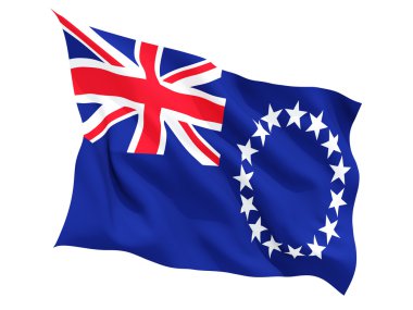 Cook Adaları bayrağı sallayarak