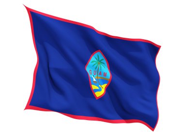 Guam bayrağı sallayarak