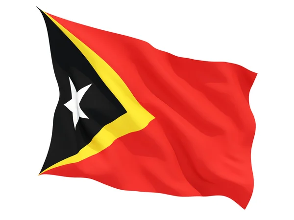 挥舞着国旗的东帝汶 — 图库照片