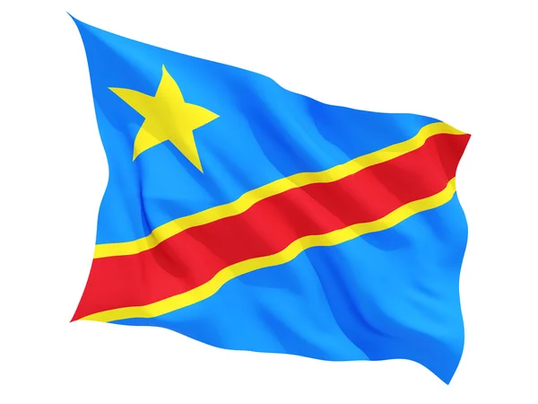 Bandiera sventolante della Repubblica democratica del Congo — Foto Stock