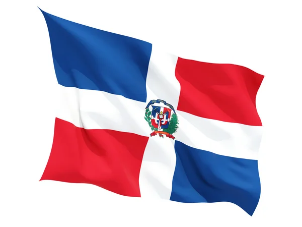 ドミニカ共和国の旗を振る — ストック写真