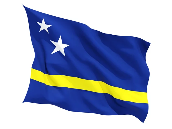 Macha flagą Curacao — Zdjęcie stockowe