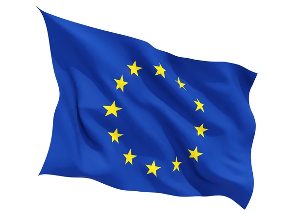 Europeiska unionens viftande flagga — Stockfoto