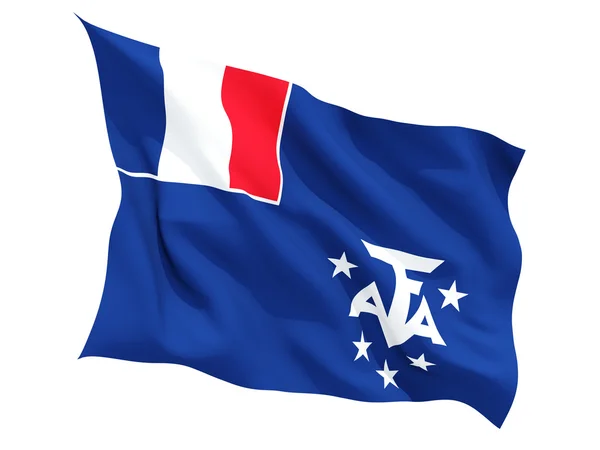 手を振る旗のフランス領極南諸島 — ストック写真