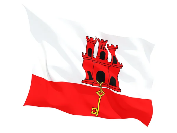 直布罗陀的那飘扬的旗帜 — 图库照片