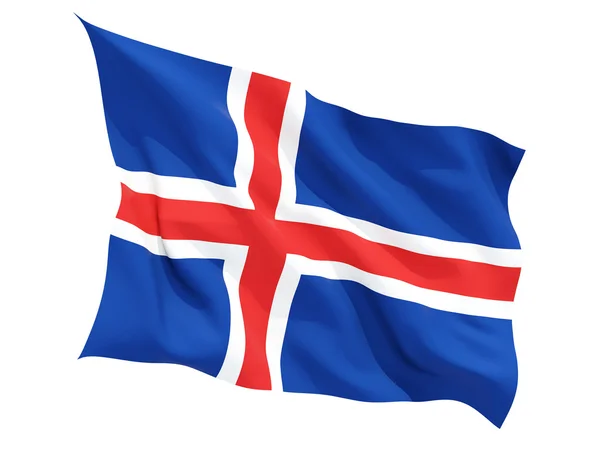 Waving flag of iceland — Stock Photo, Image