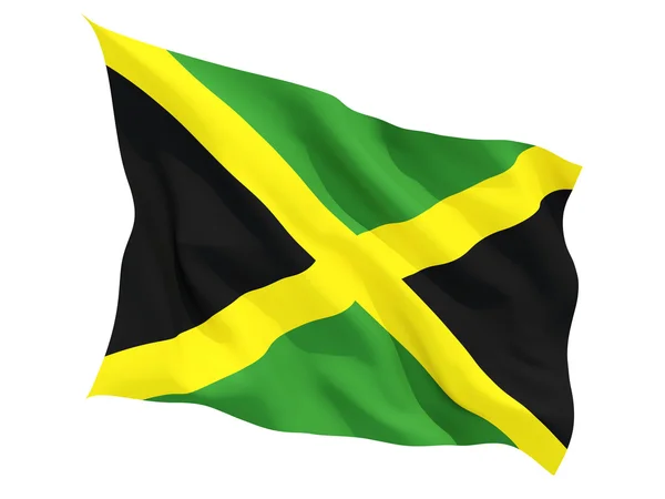 Jamaica zászlajának lobogtatása — Stock Fotó