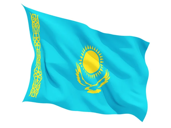 Wapperende vlag van Kazachstan — Stockfoto