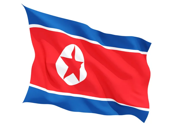 Κυματιστή σημαία της Βόρειας Κορέας — Φωτογραφία Αρχείου