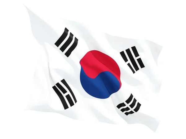 南韩飘扬的国旗 — 图库照片
