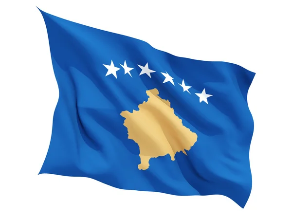 Acenando bandeira de kosovo — Fotografia de Stock