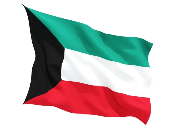 Acenando bandeira do kuwait — Fotografia de Stock