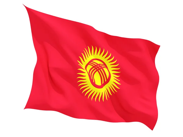挥舞着国旗的吉尔吉斯斯坦 — 图库照片