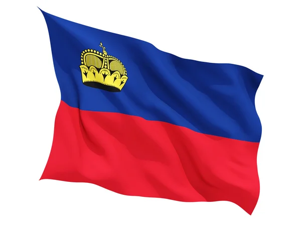 Liechtenstein hullámzó zászlaja — Stock Fotó