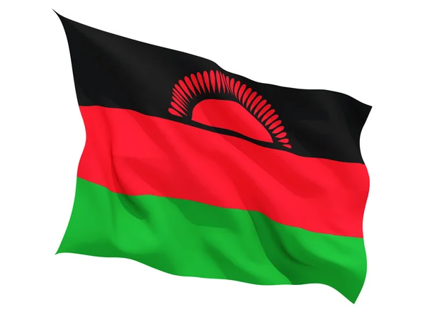 Waving flag of malawi — Stock Photo, Image