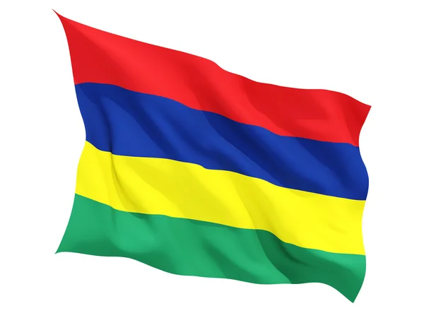Waving flag of mauritius — Stock Photo, Image