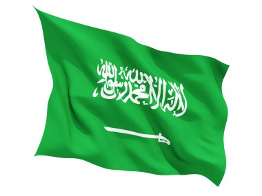 Suudi Arabistan bayrağı sallayarak