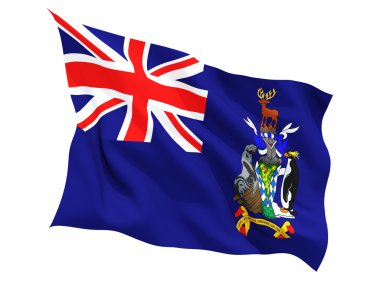 Güney sandwich Adaları bayrağı sallayarak