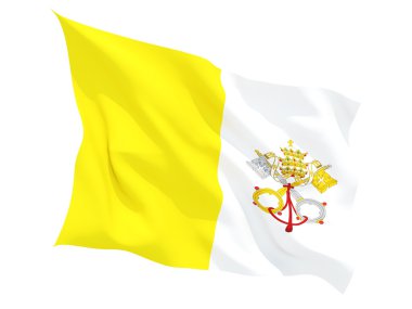 Vatikan bayrağı sallayarak