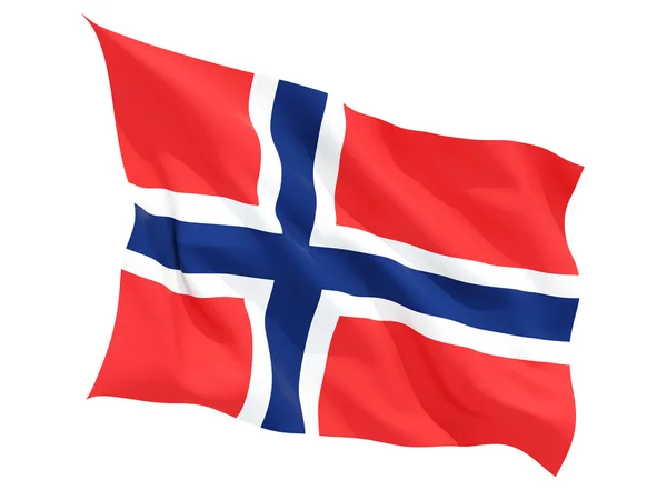 Bandeira ondulada da Noruega — Fotografia de Stock