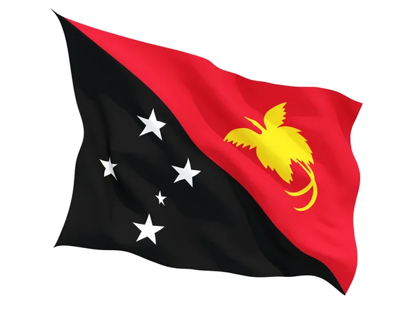 Waving flag of papua new guinea — Stock Photo, Image