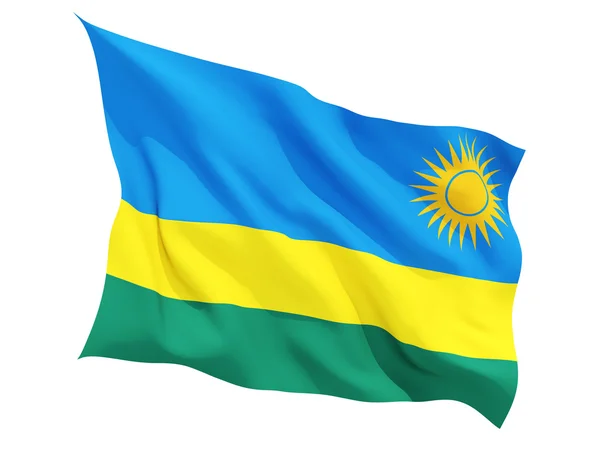 Flagge Ruandas schwenken — Stockfoto