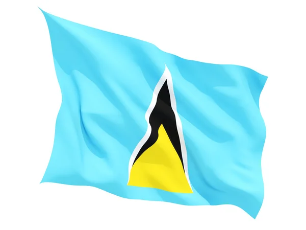 Waving flag of saint lucia — Stock Photo, Image