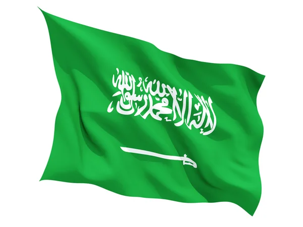 Agitant le drapeau de l'arabie saoudienne — Photo