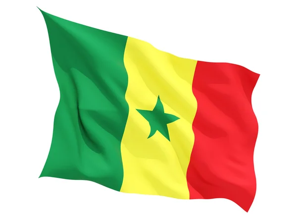 Bandeira ondulada do Senegal — Fotografia de Stock