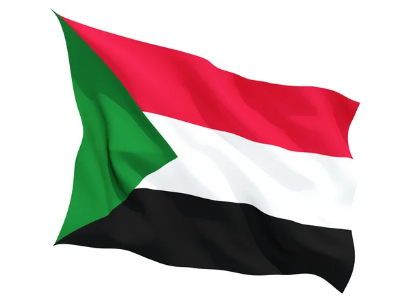 挥舞着国旗的苏丹 — 图库照片