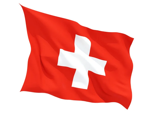 Bandeira ondulada da Suíça — Fotografia de Stock