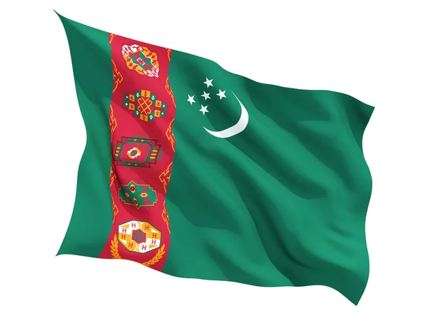 Waving flag of turkmenistan — Stock Photo, Image