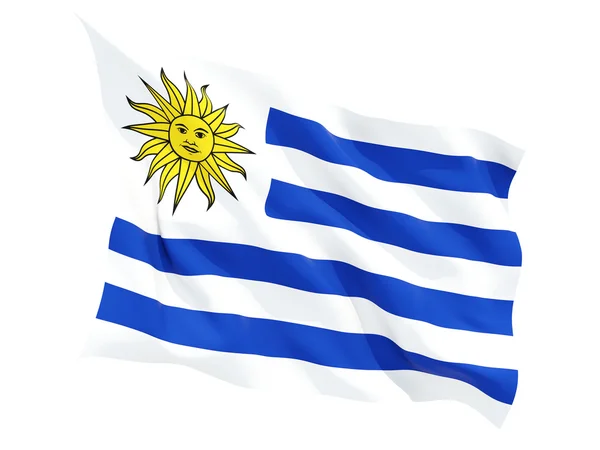 Waving flag of uruguay — Stock Photo, Image