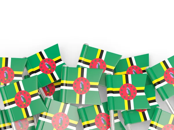 Flag pin of dominica — Stock Photo, Image