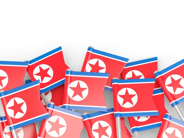 Kuzey Kore bayrağı pin — Stok fotoğraf