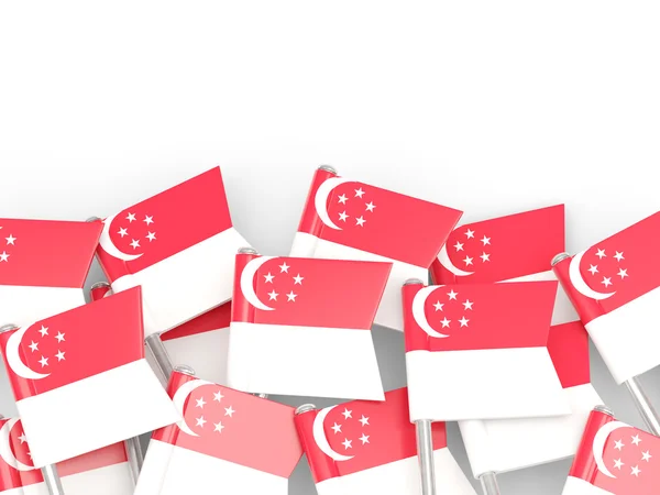 Alfinete de bandeira de singapore — Fotografia de Stock