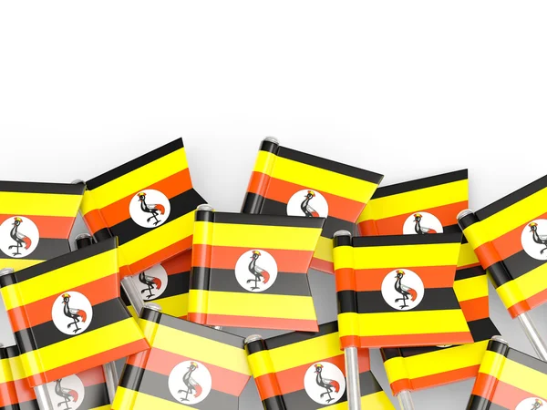 Flagga pin i uganda — Stockfoto