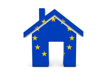 Avrupa Birliği bayrağı ile ev