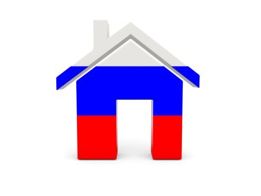 Ev ile Rusya bayrağı