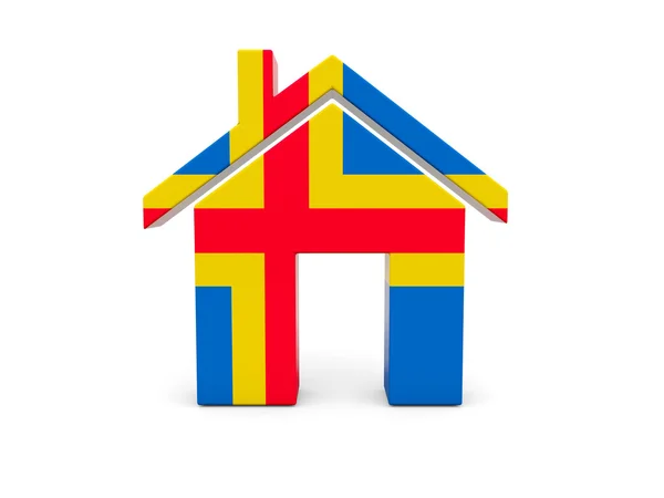 Huis met de vlag van de Ålandseilanden — Stockfoto