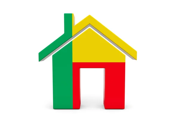 Huis met vlag van benin — Stockfoto