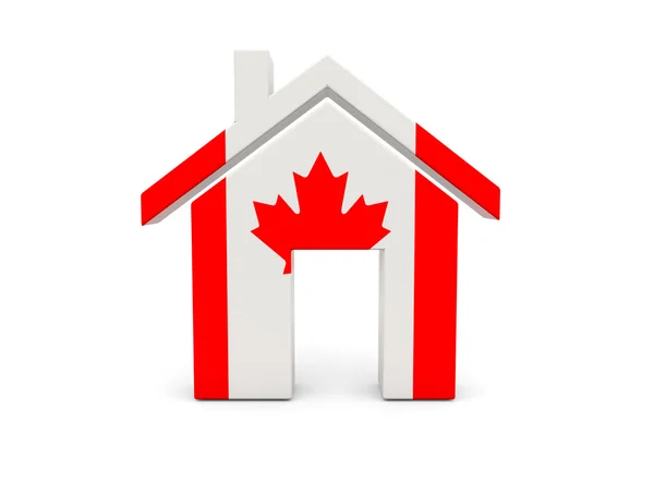 Casa con la bandiera del Canada — Foto Stock