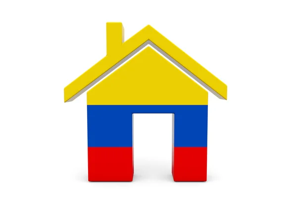 Huis met vlag van colombia — Stockfoto