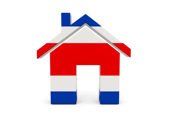 Huis met vlag van costa rica — Stockfoto