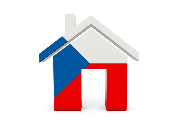 Otthon, a Cseh Köztársaság zászlaja — Stock Fotó
