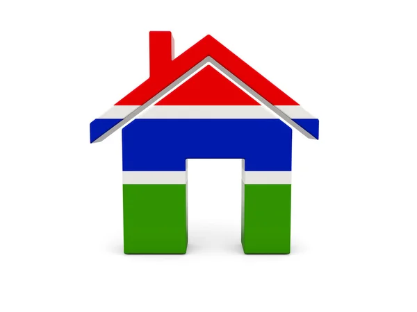 Casa con bandera de gambia —  Fotos de Stock