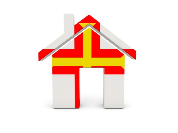 Hem med flagga guernsey — Stockfoto