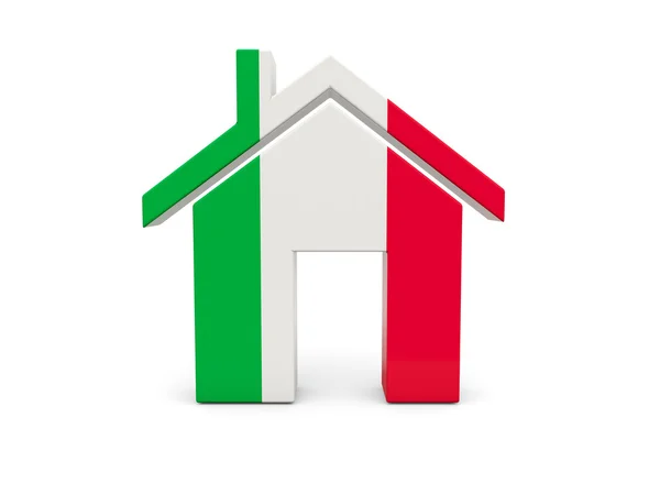 Casa con la bandiera di italia — Foto Stock