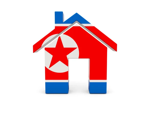 Casa con bandera de korea norte —  Fotos de Stock